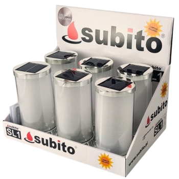 Znicz solarny Subito S082 - Srebrny (biały ciepły)